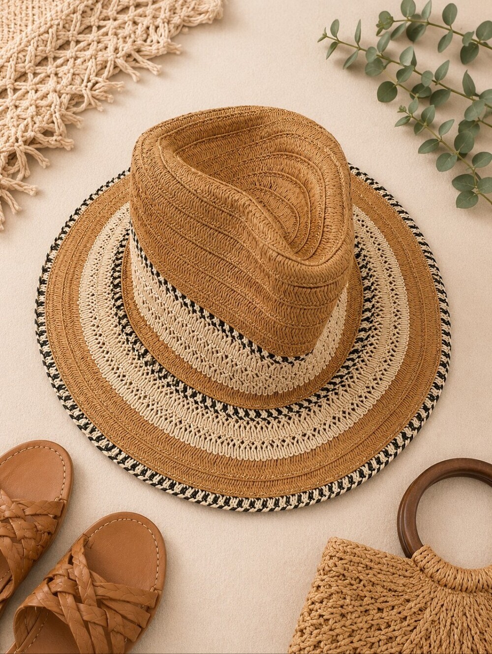 Do Everything In Love Vacation Beach Straw Paper Hat